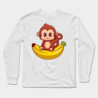 Cute Kawaii Monkey Long Sleeve T-Shirt